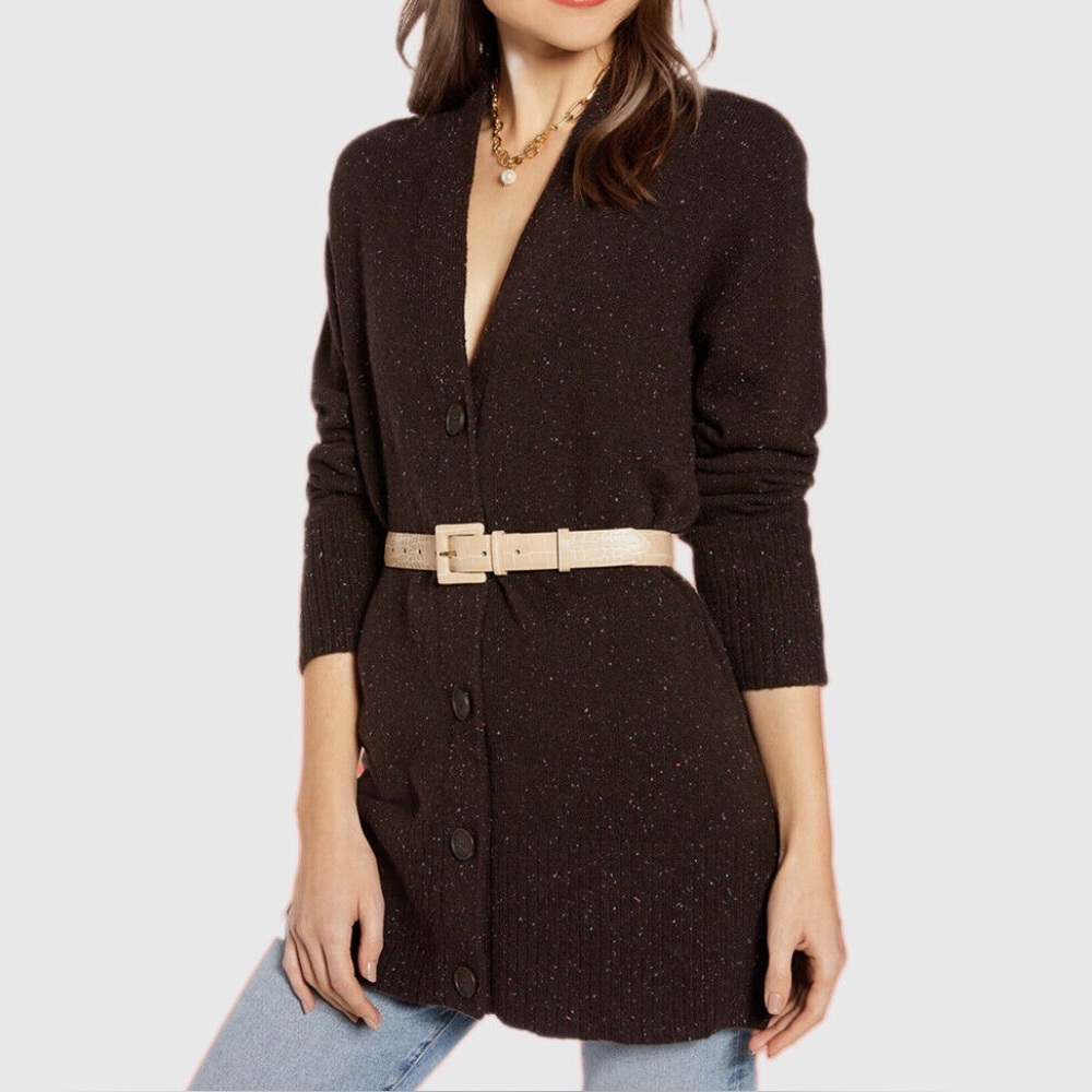 Something Navy Brown Ganache Sweater XS